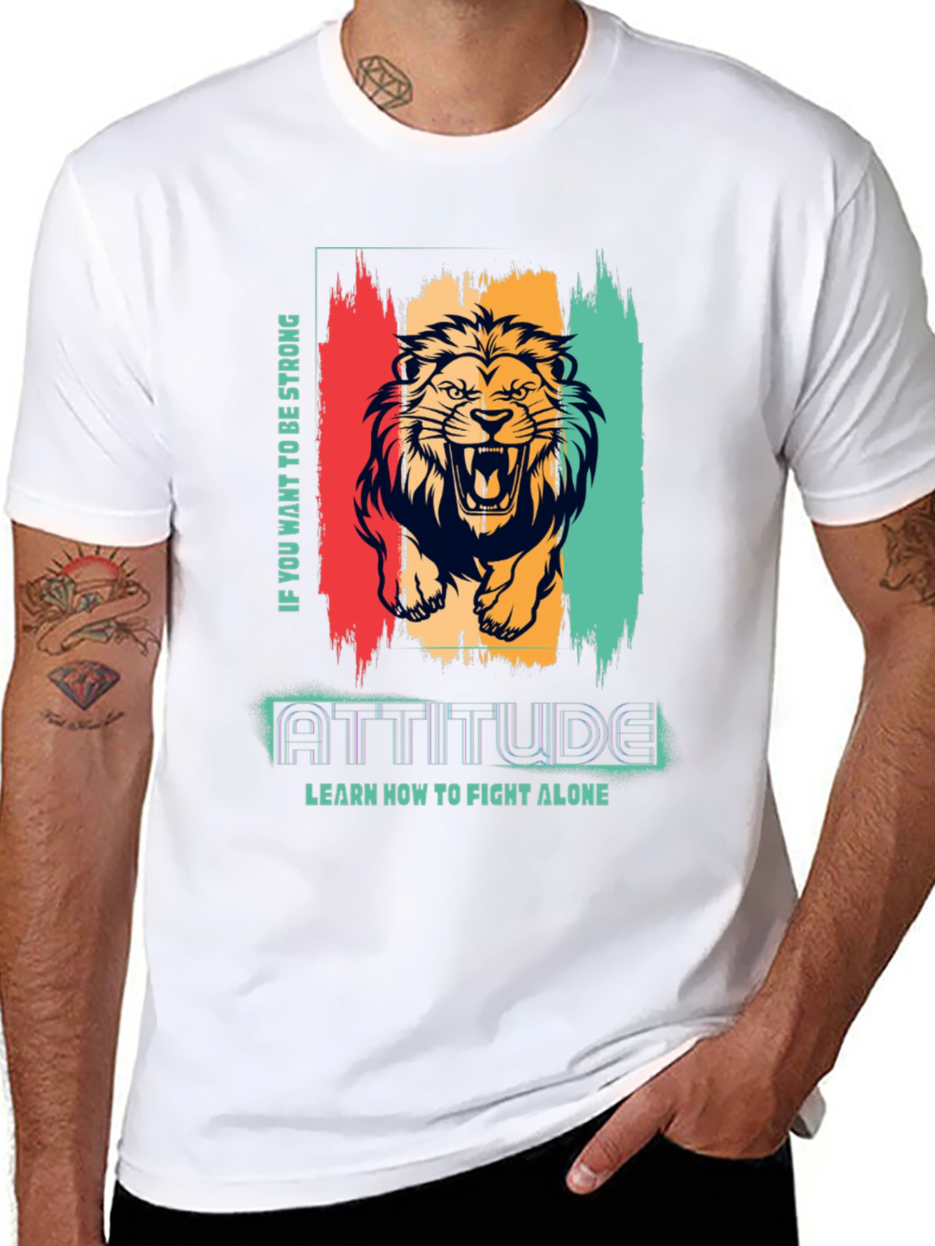 Lion Attitude Graphic Print Tee