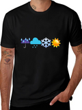Weather Emoji Graphic T-Shirt - Black