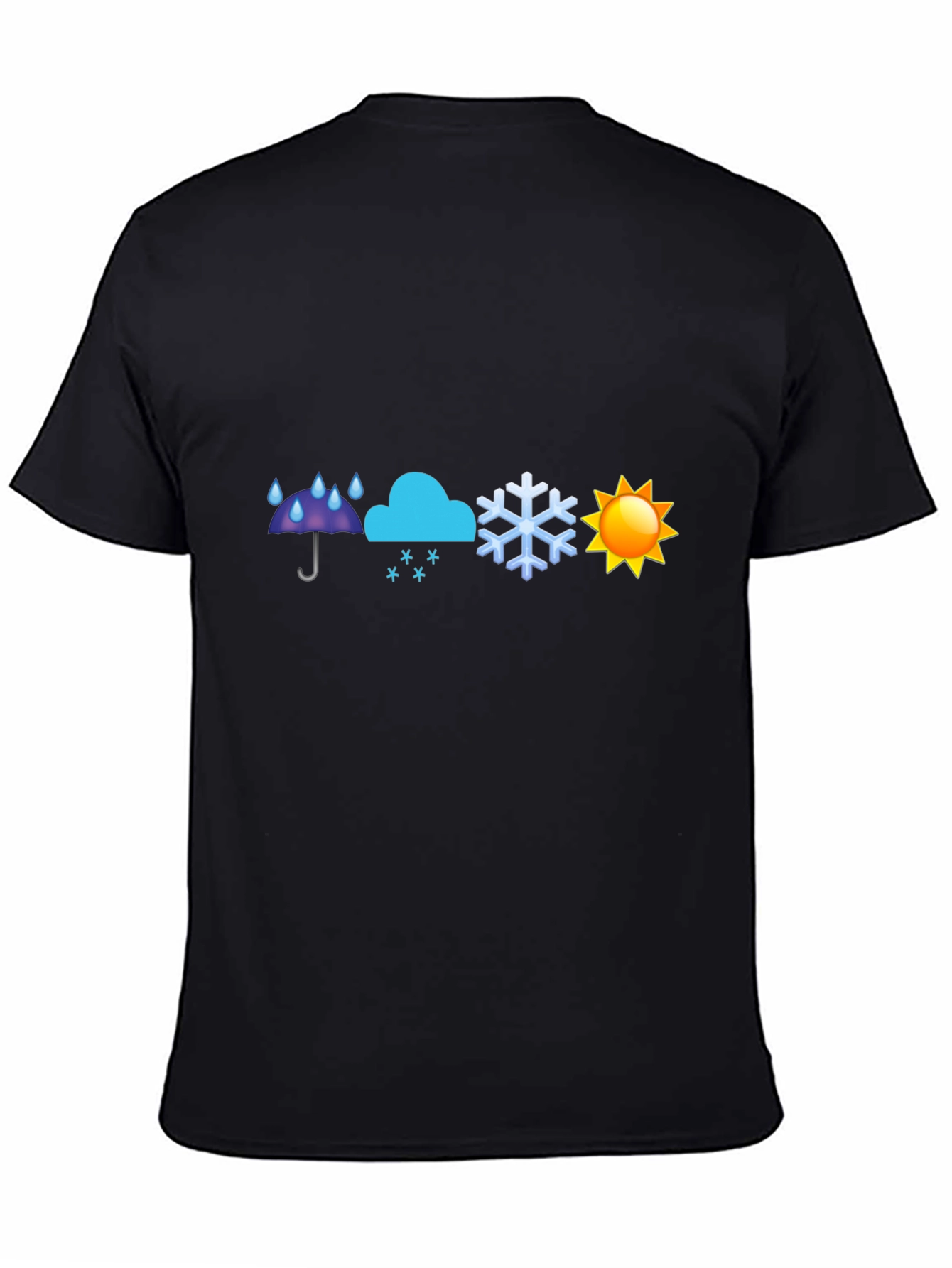 Weather Emoji Graphic T-Shirt - Black