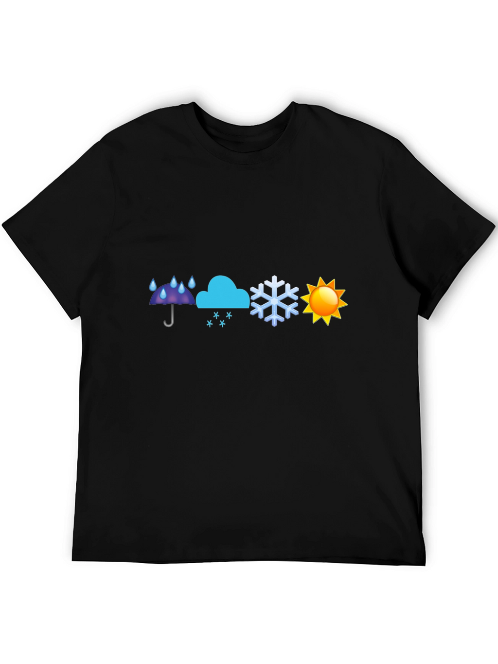 Weather Emoji Graphic T-Shirt - Black