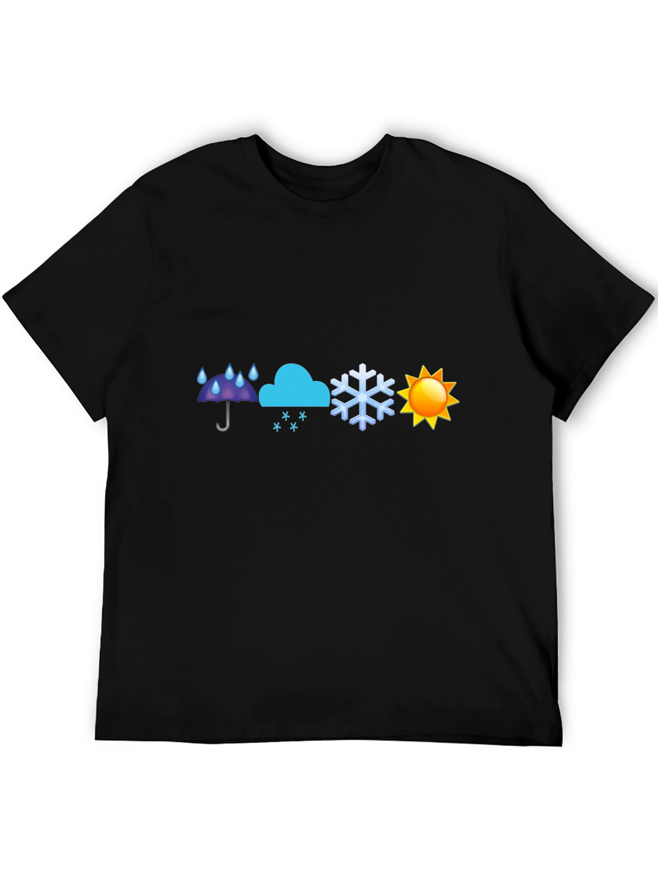 Weather Emoji Graphic T-Shirt - Black