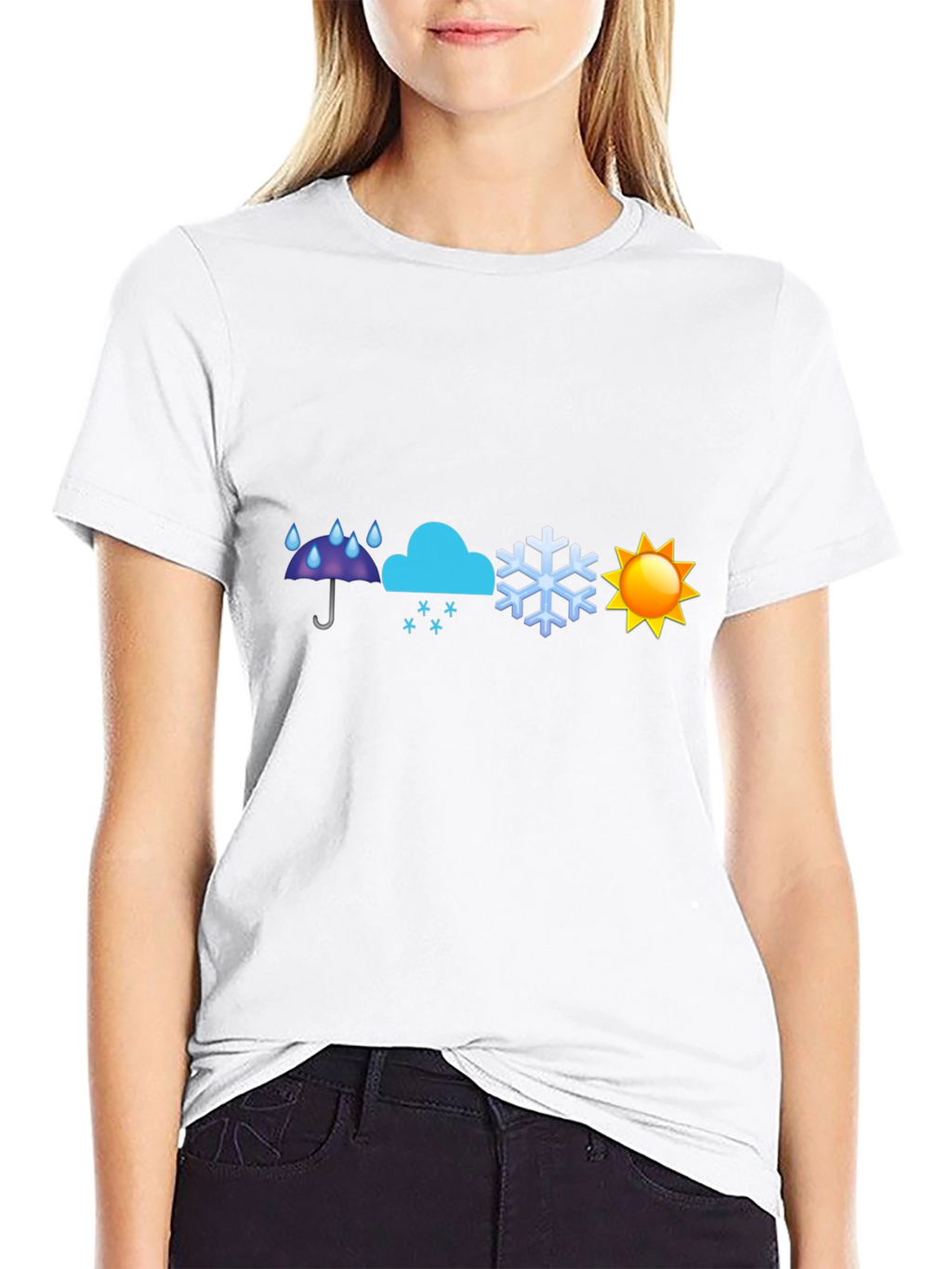 Weather Emoji Graphic T-Shirt - Black