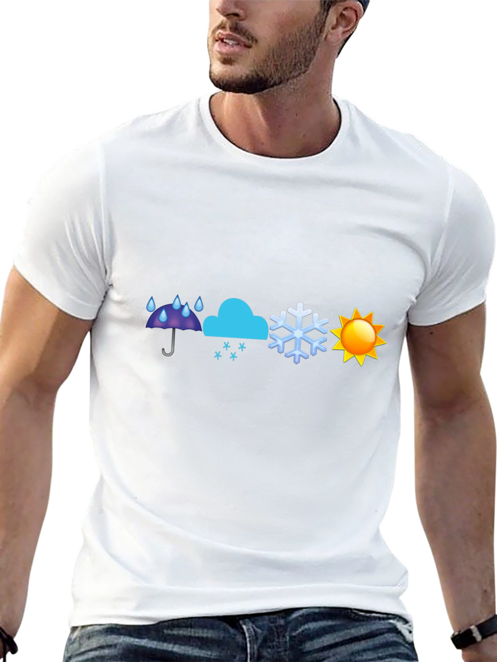 Weather Emoji Graphic T-Shirt - Black