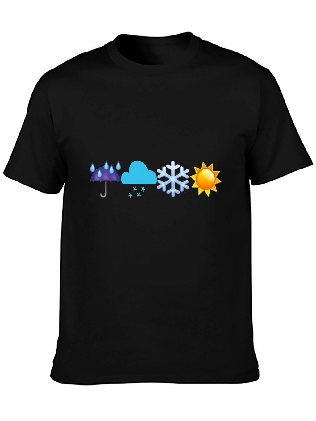 Weather Emoji Graphic T-Shirt - Black