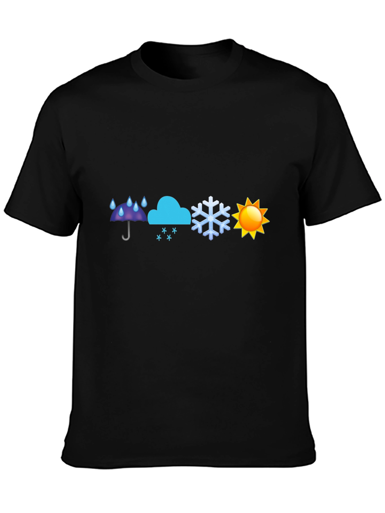 Weather Emoji Graphic T-Shirt - Black