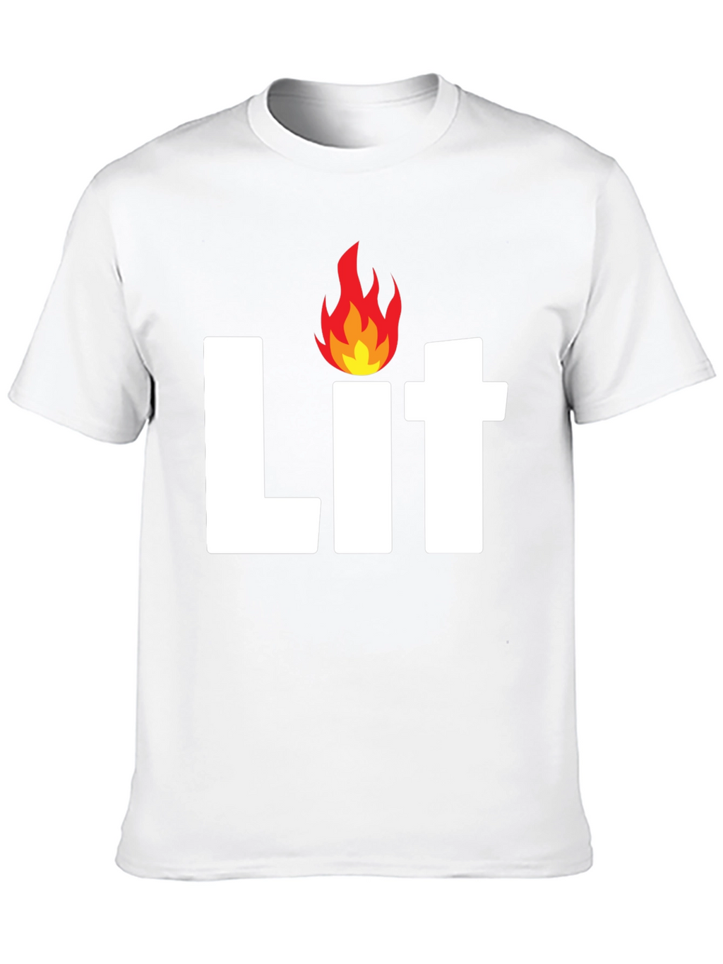 Mens Lit Flame Graphic Black T-Shirt