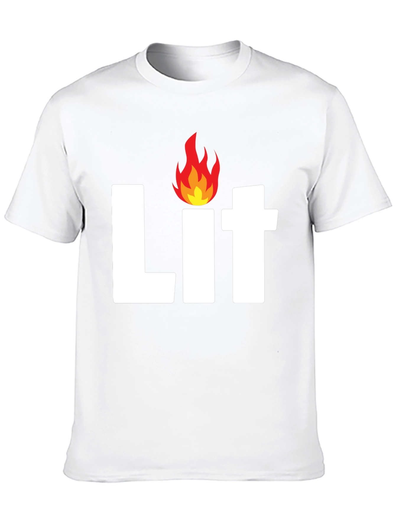 Mens Lit Flame Graphic Black T-Shirt