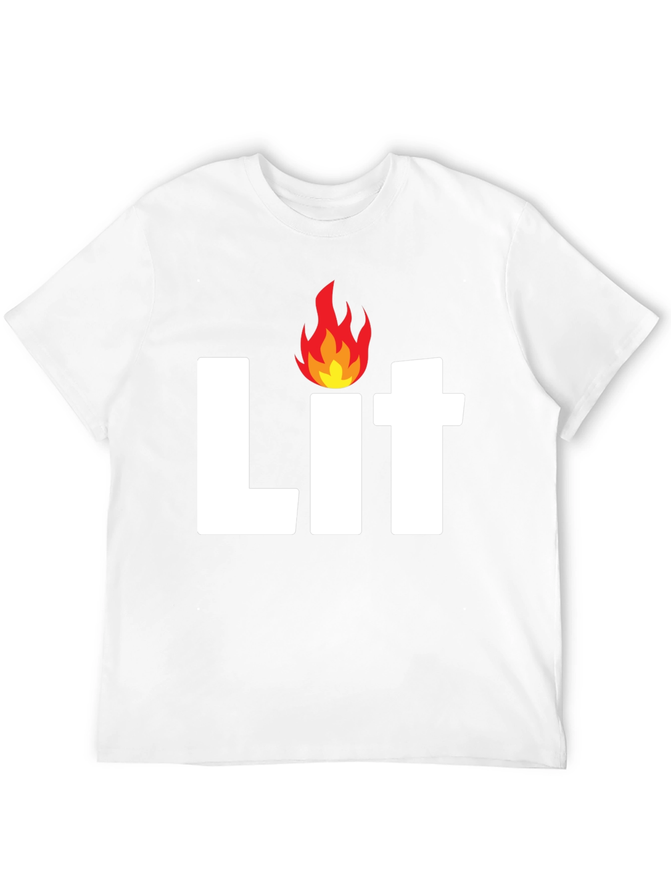 Mens Lit Flame Graphic Black T-Shirt