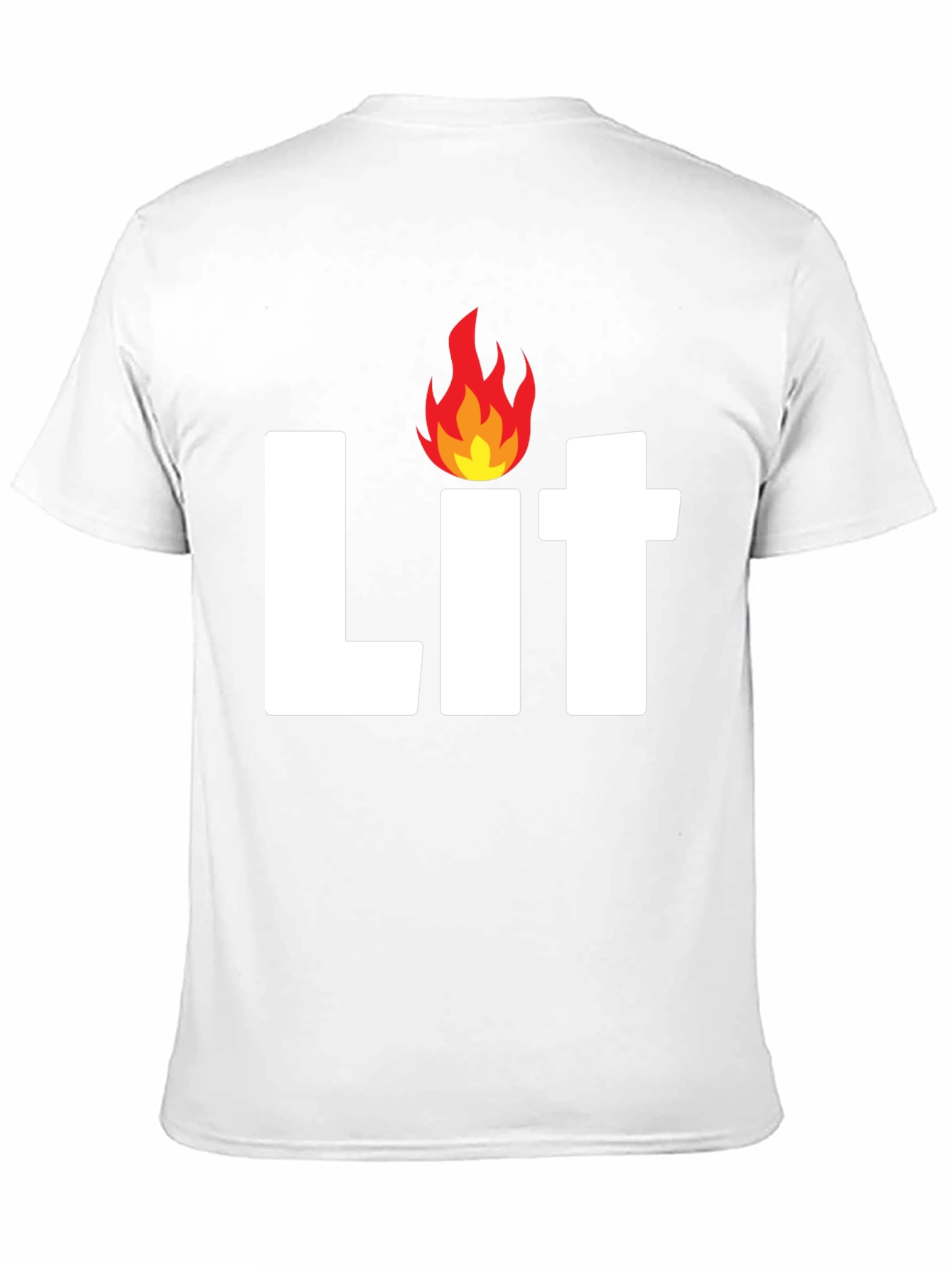 Mens Lit Flame Graphic Black T-Shirt