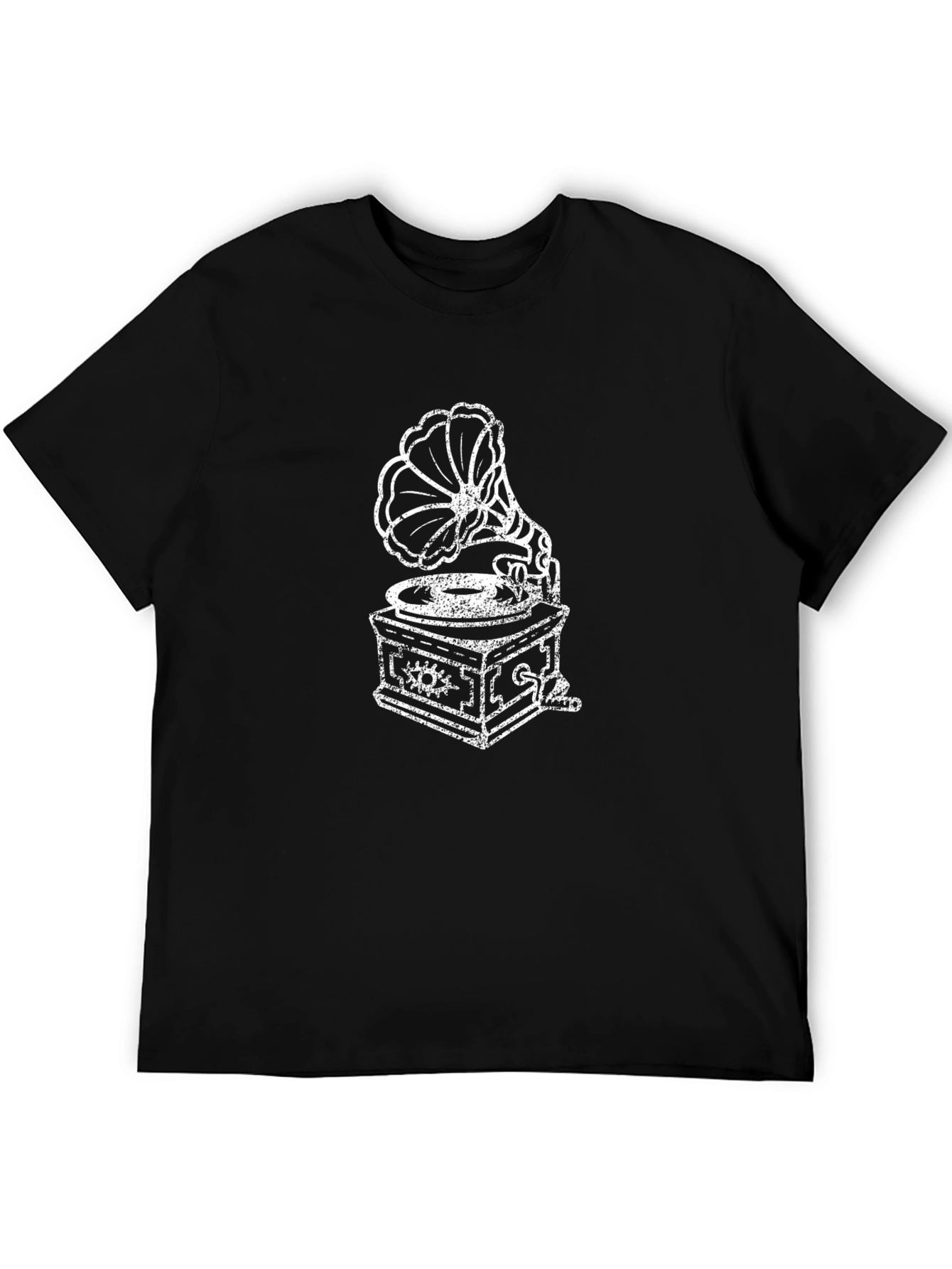 Vintage Gramophone Graphic Tee - Retro Music Lover Shirt