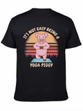 Yoga Piggy T-Shirt - Funny Cartoon Pig Tee