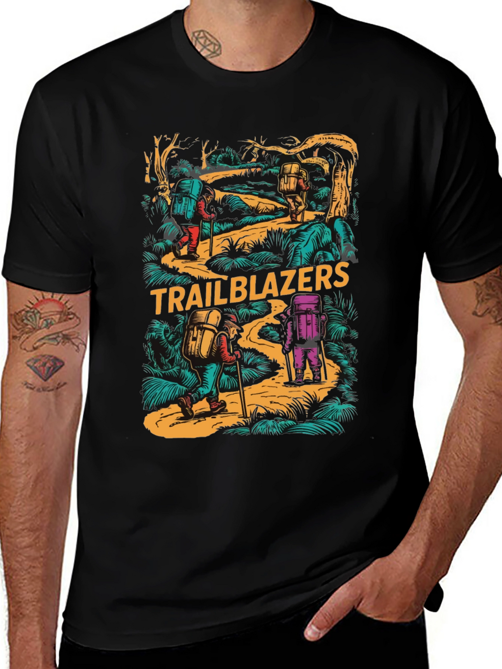 Trailblazers Hiking Adventure Graphic T-Shirt