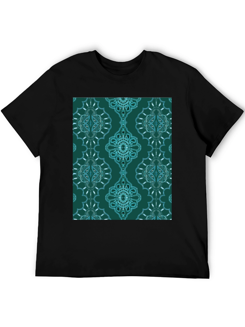 Stylish Patterned Teal T-Shirt