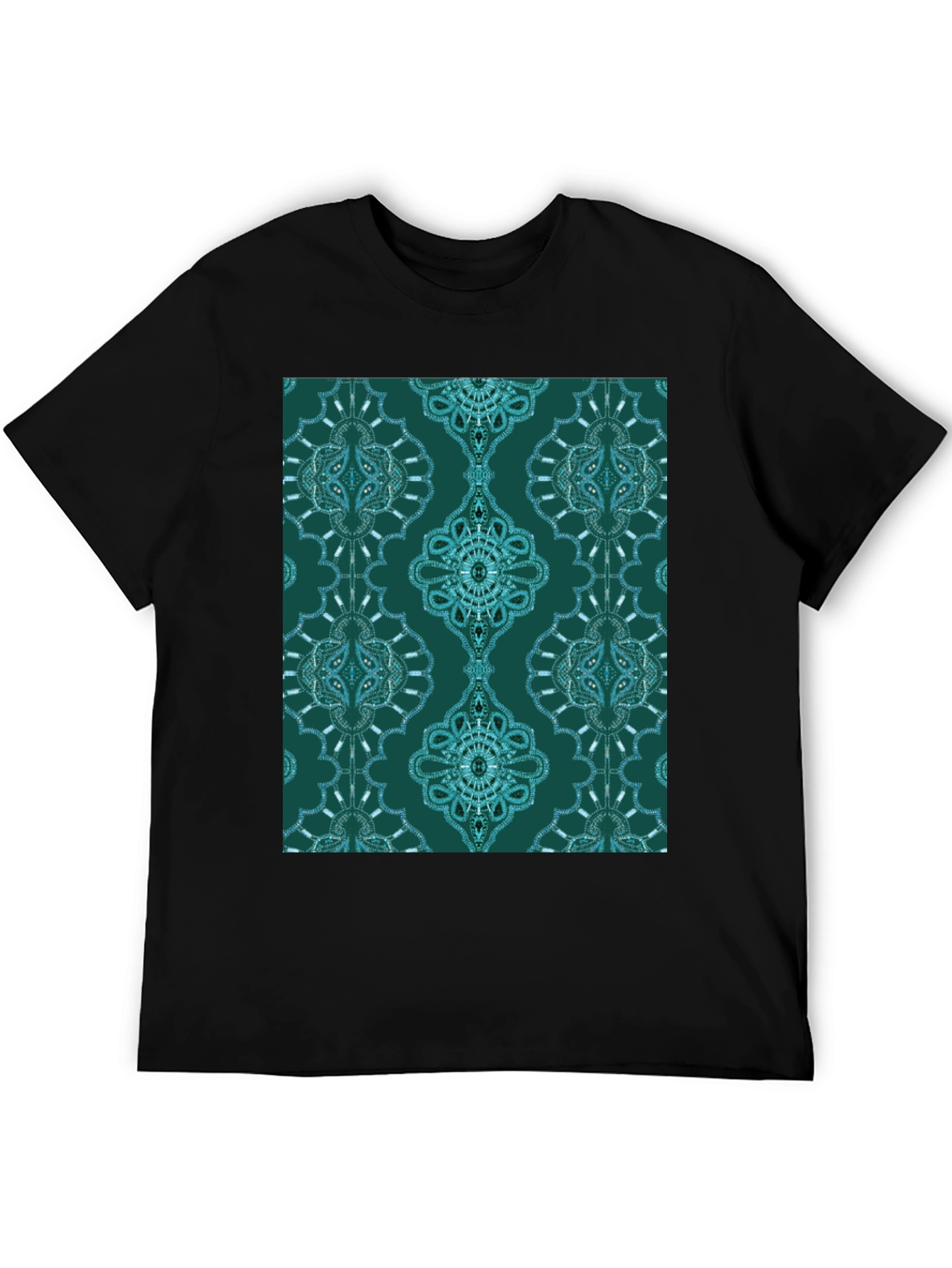 Stylish Patterned Teal T-Shirt