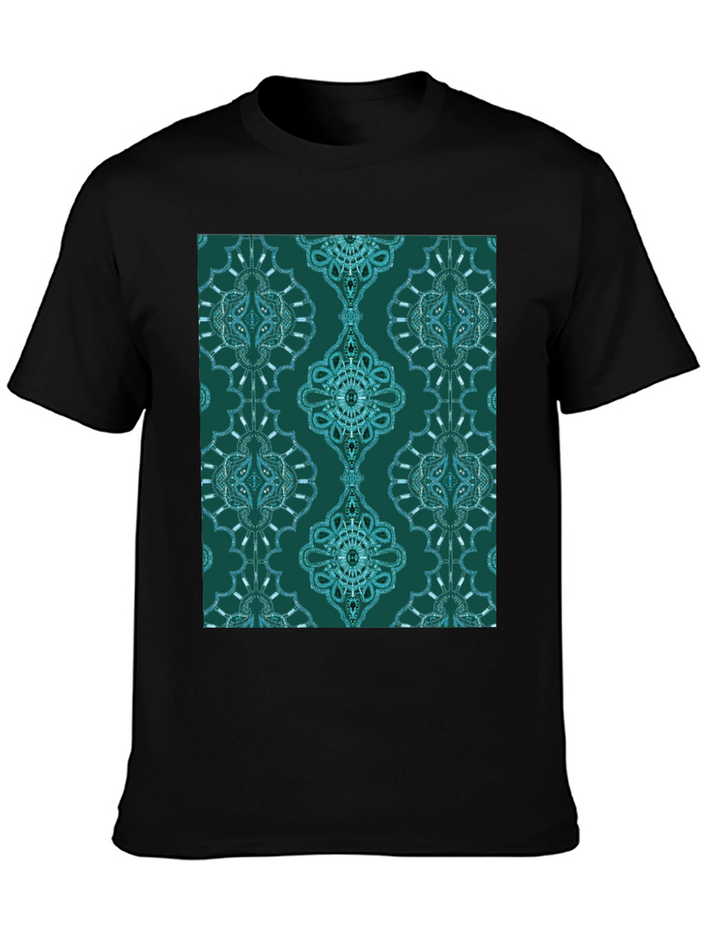 Stylish Patterned Teal T-Shirt