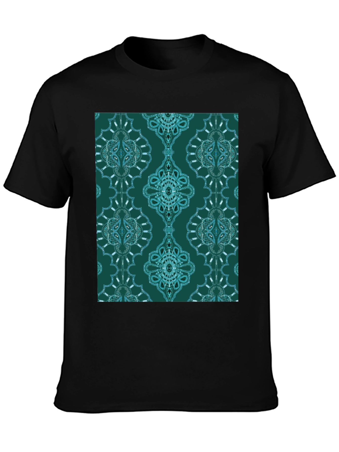 Stylish Patterned Teal T-Shirt