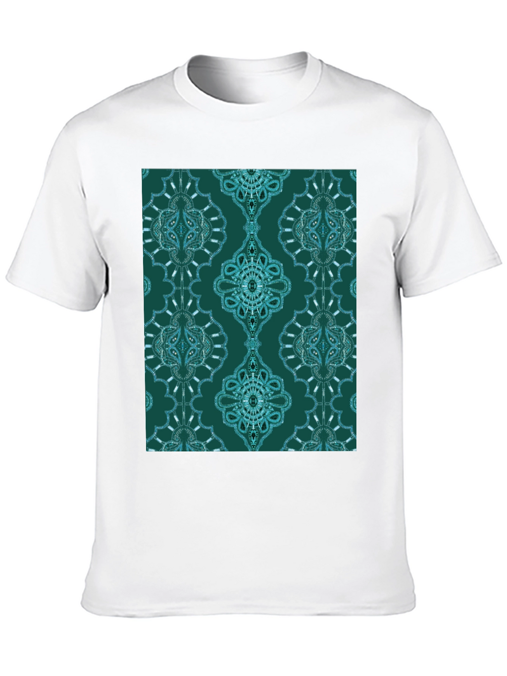 Stylish Patterned Teal T-Shirt