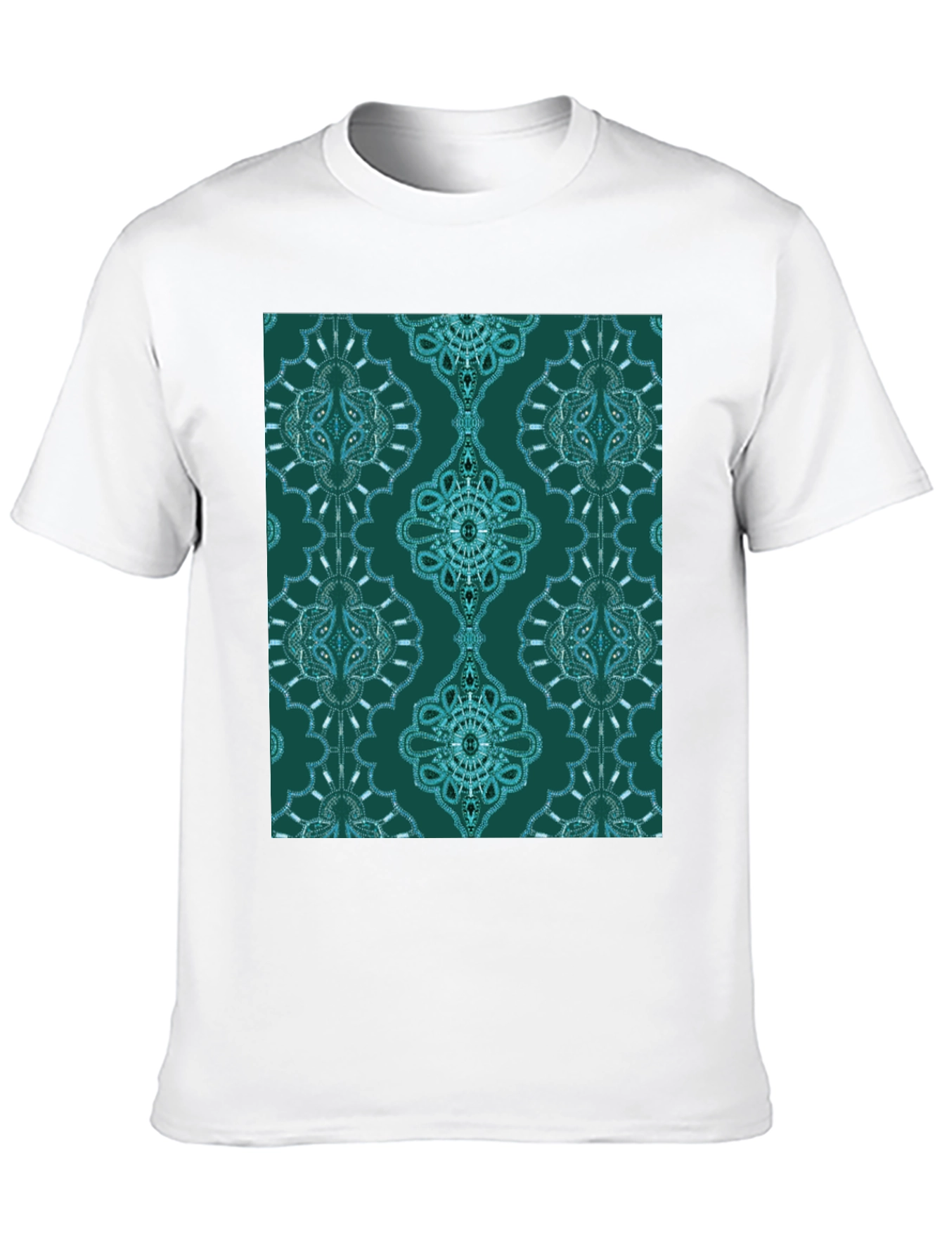 Stylish Patterned Teal T-Shirt