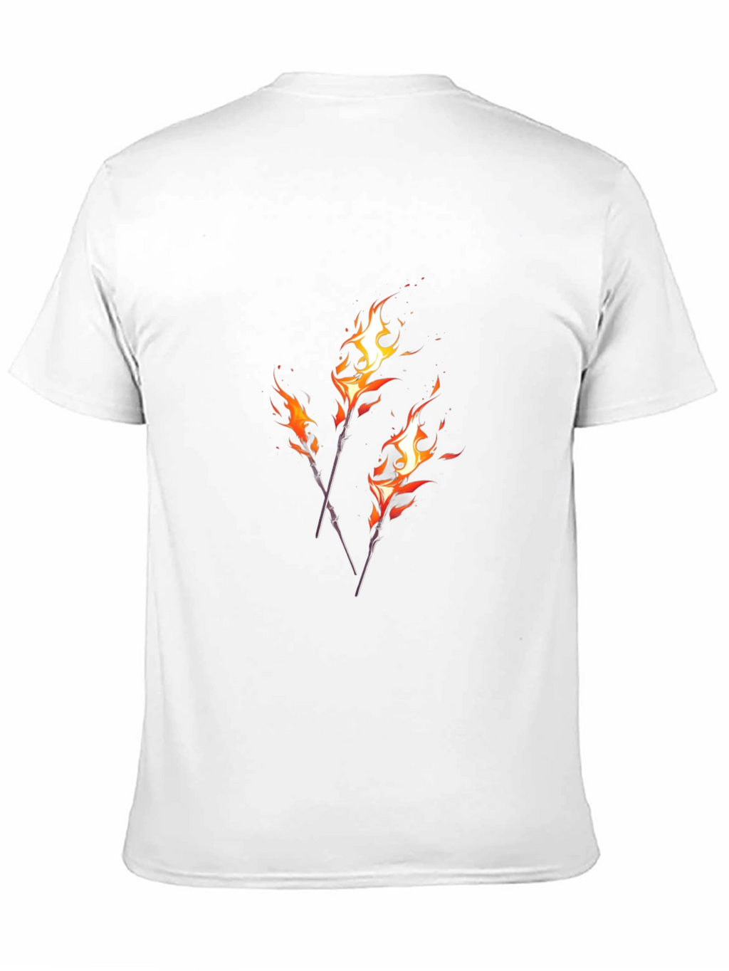 Fiery Torches Graphic Tee - Black Cotton Shirt