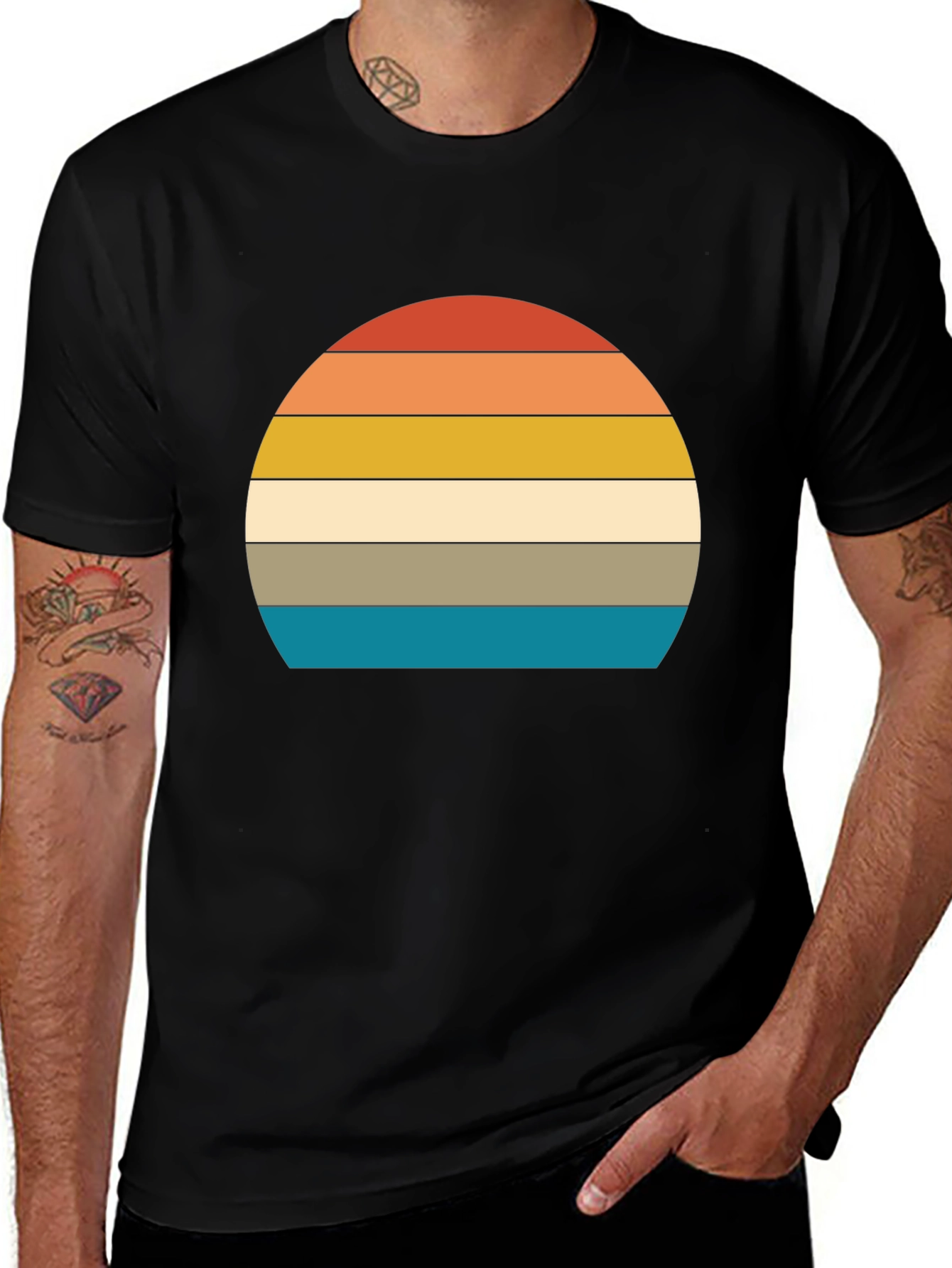 Retro Sunset Graphic Tee - Vintage Style Comfort