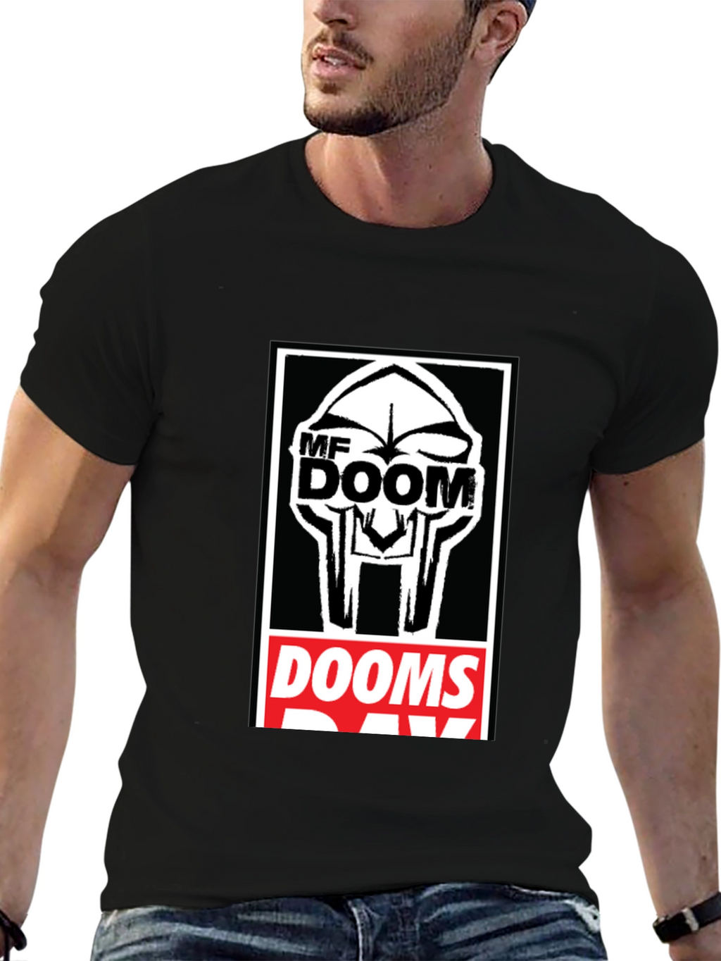 MF DOOM Graphic Print Black T-Shirt