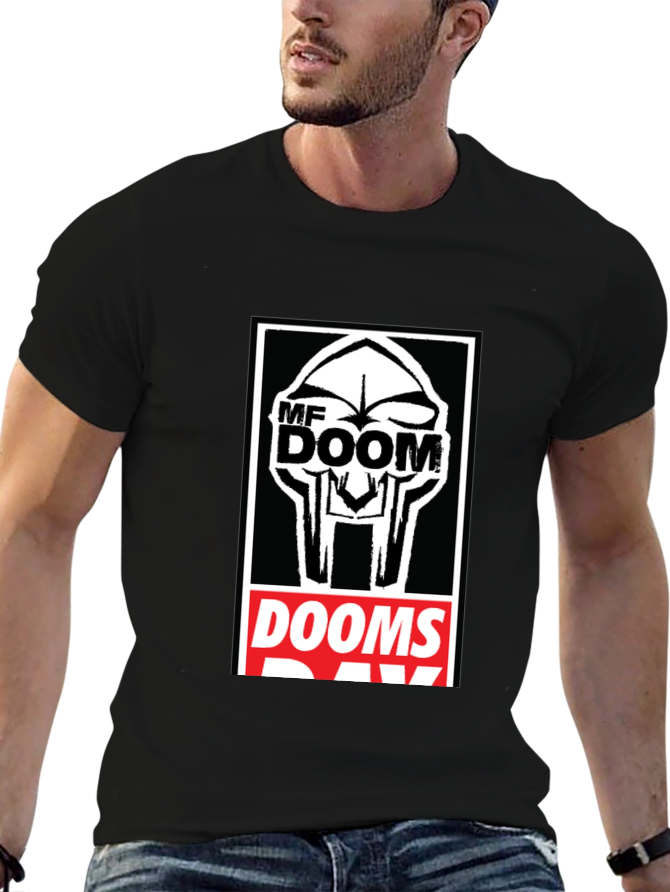 MF DOOM Graphic Print Black T-Shirt