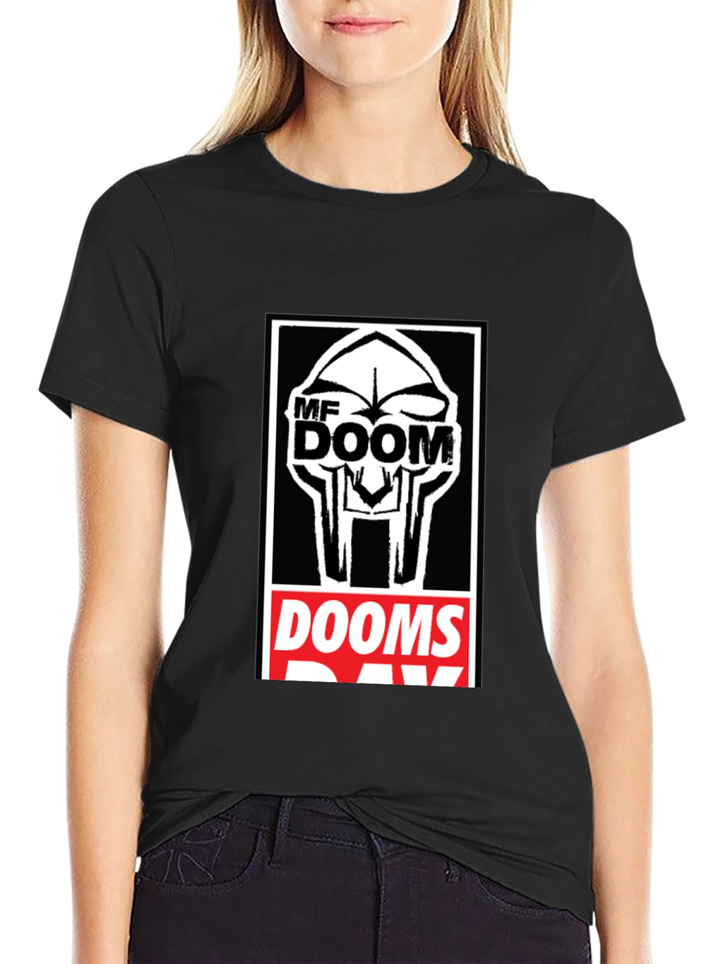MF DOOM Graphic Print Black T-Shirt