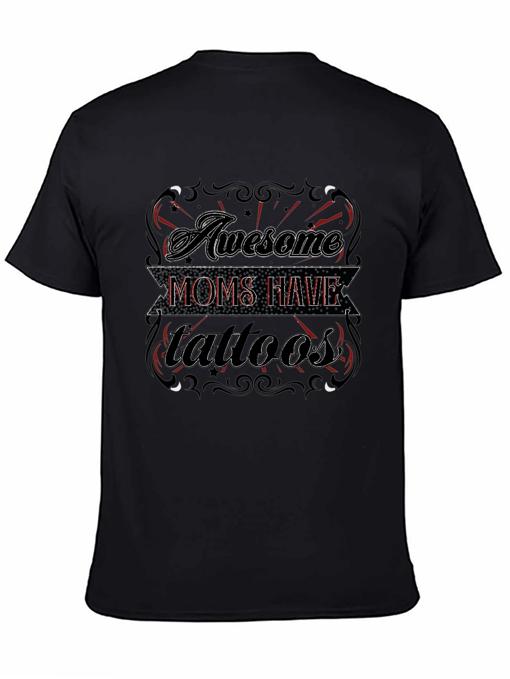 Awesome Moms Have Tattoos Black Graphic Tee