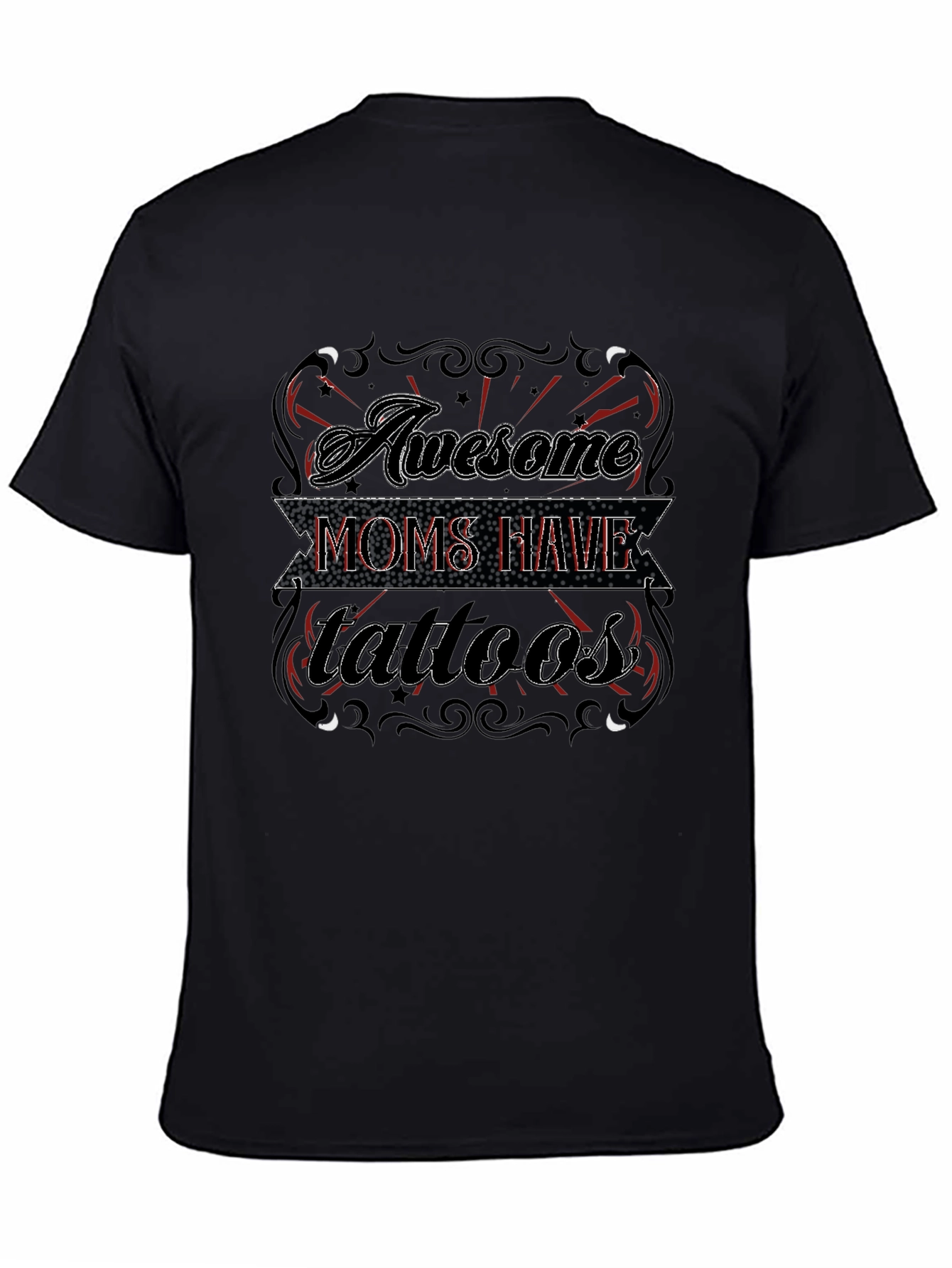 Awesome Moms Have Tattoos Black Graphic Tee