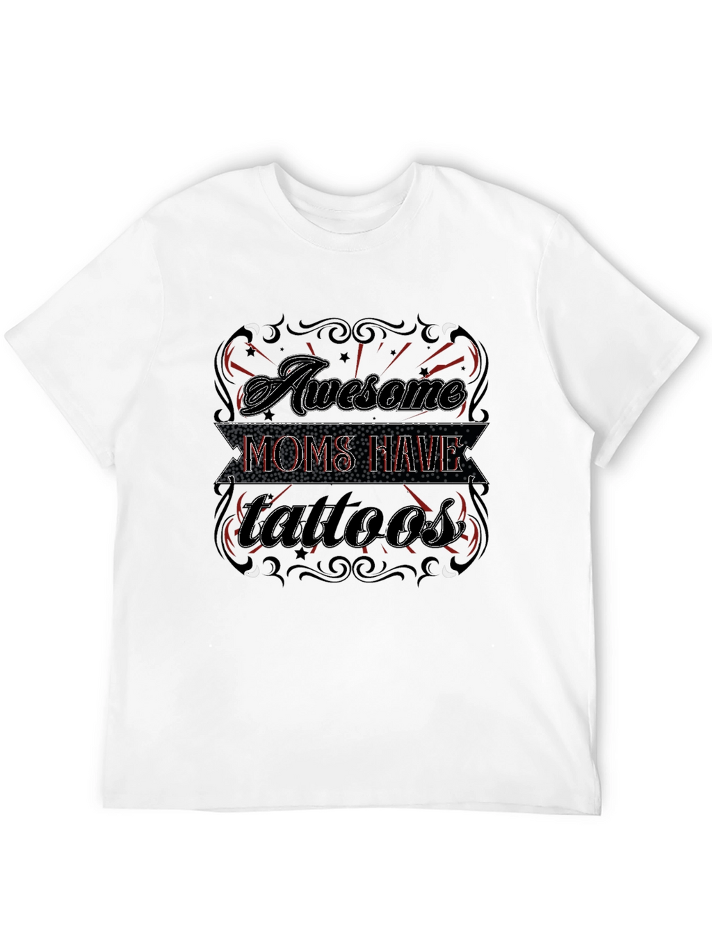 Awesome Moms Have Tattoos Black Graphic Tee