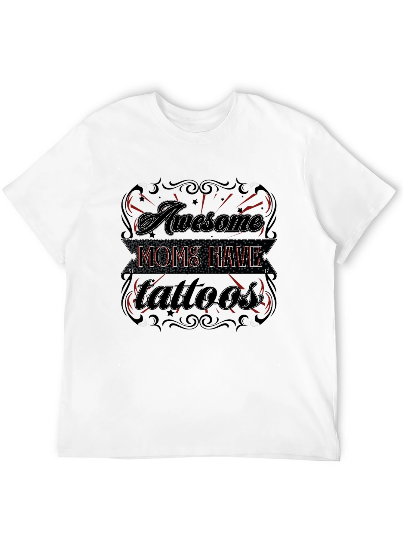 Awesome Moms Have Tattoos Black Graphic Tee
