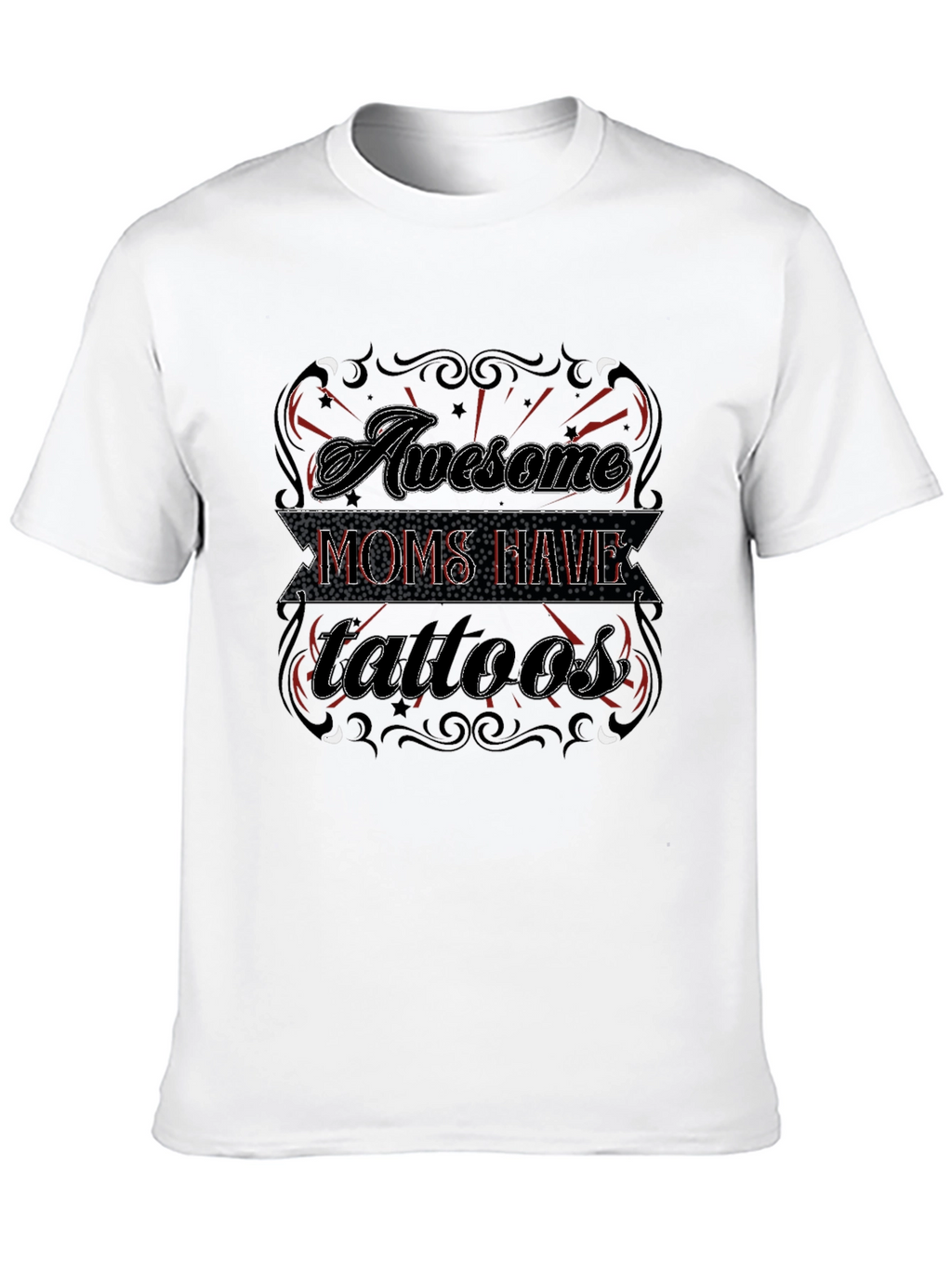 Awesome Moms Have Tattoos Black Graphic Tee