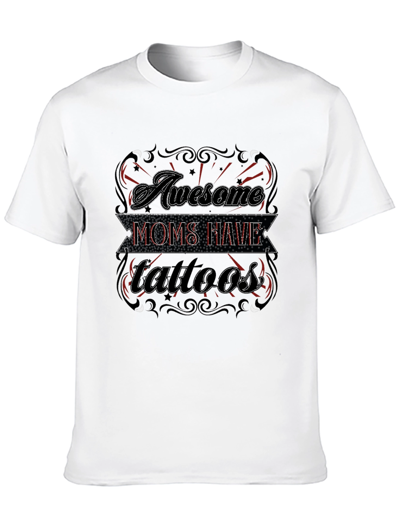 Awesome Moms Have Tattoos Black Graphic Tee