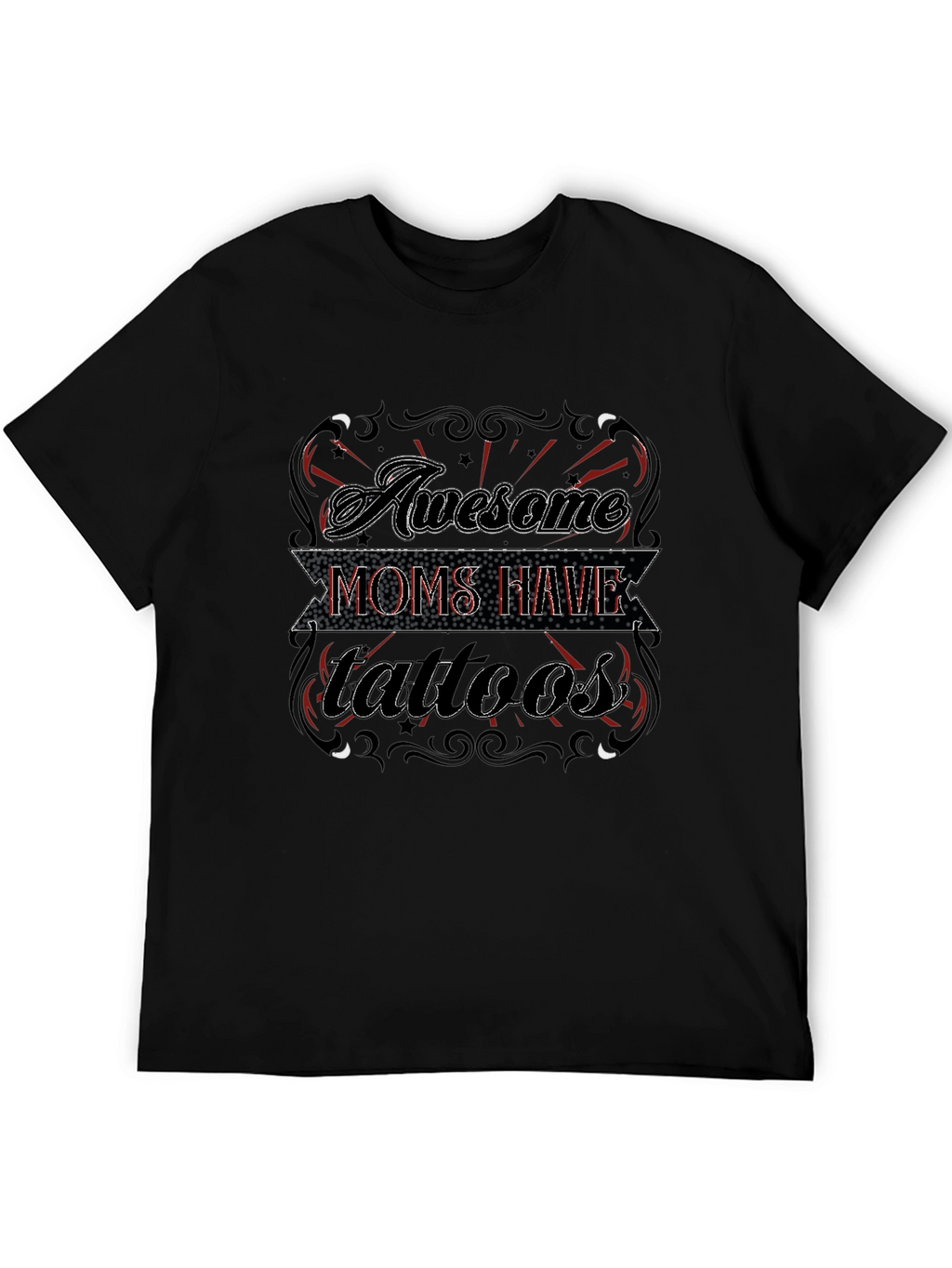 Awesome Moms Have Tattoos Black Graphic Tee