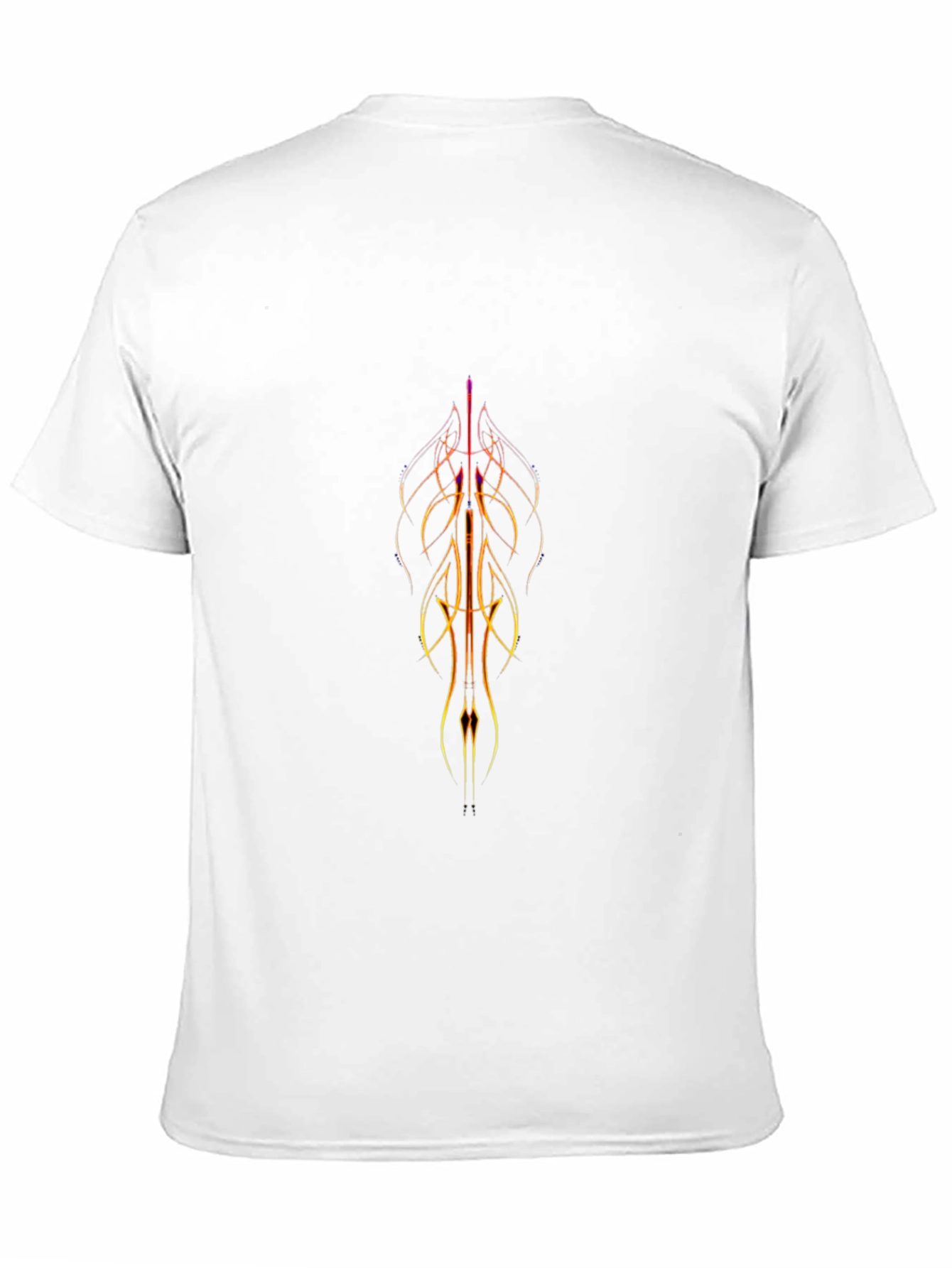Abstract Striped Graphic Black Tee