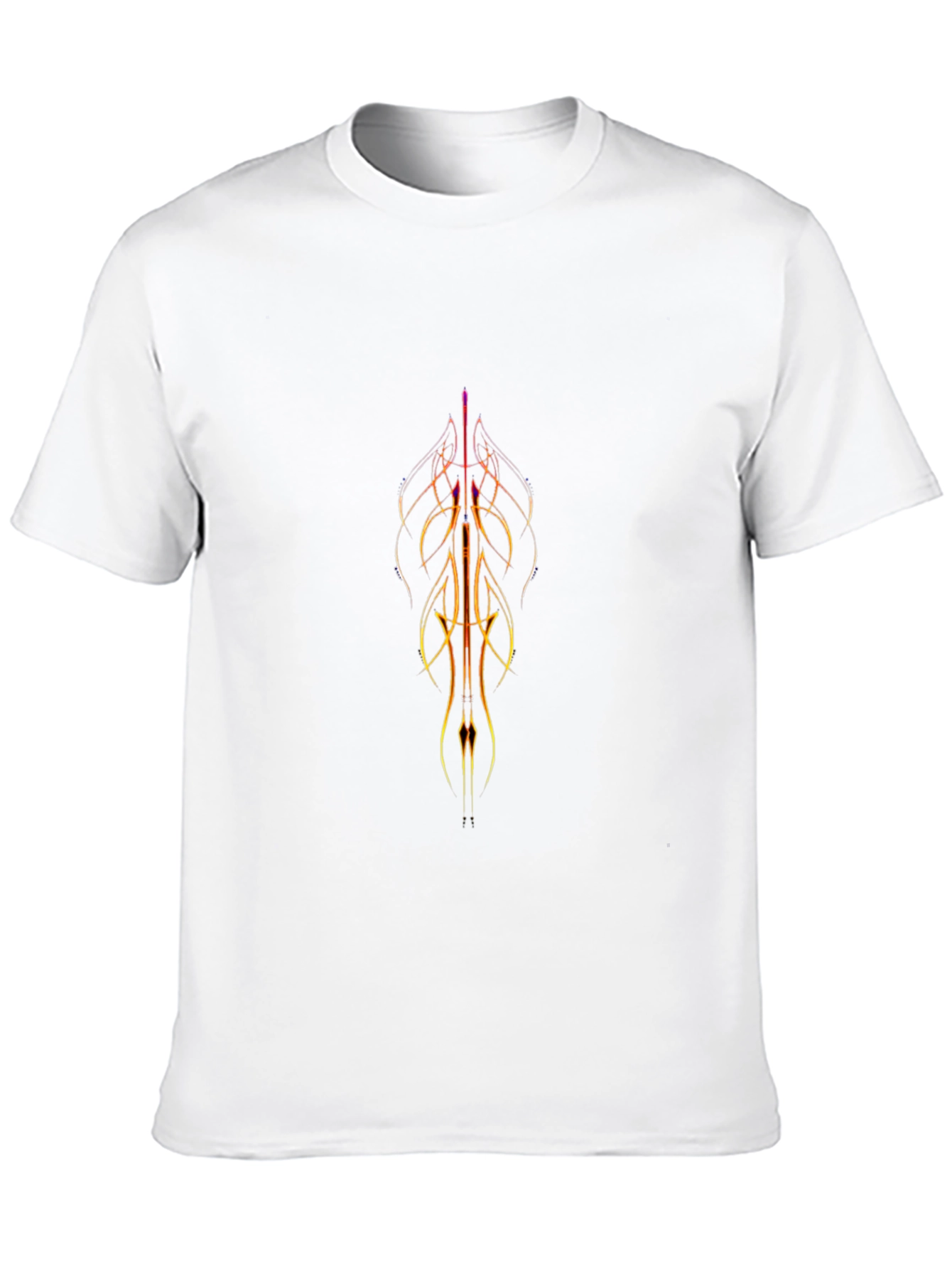 Abstract Striped Graphic Black Tee