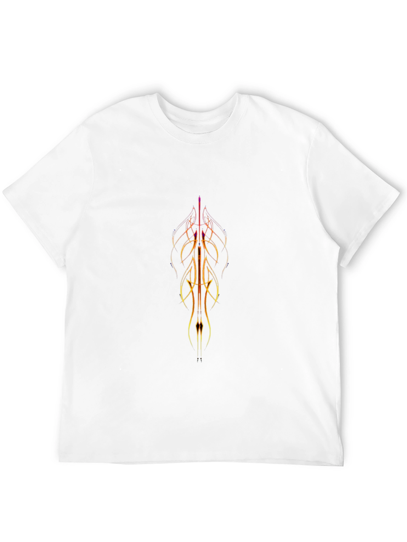 Abstract Striped Graphic Black Tee