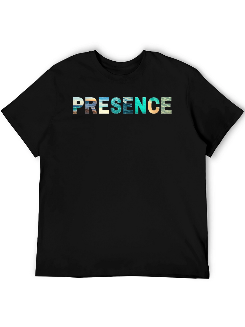 Presence Graphic Tee - Black Cotton Blend Shirt