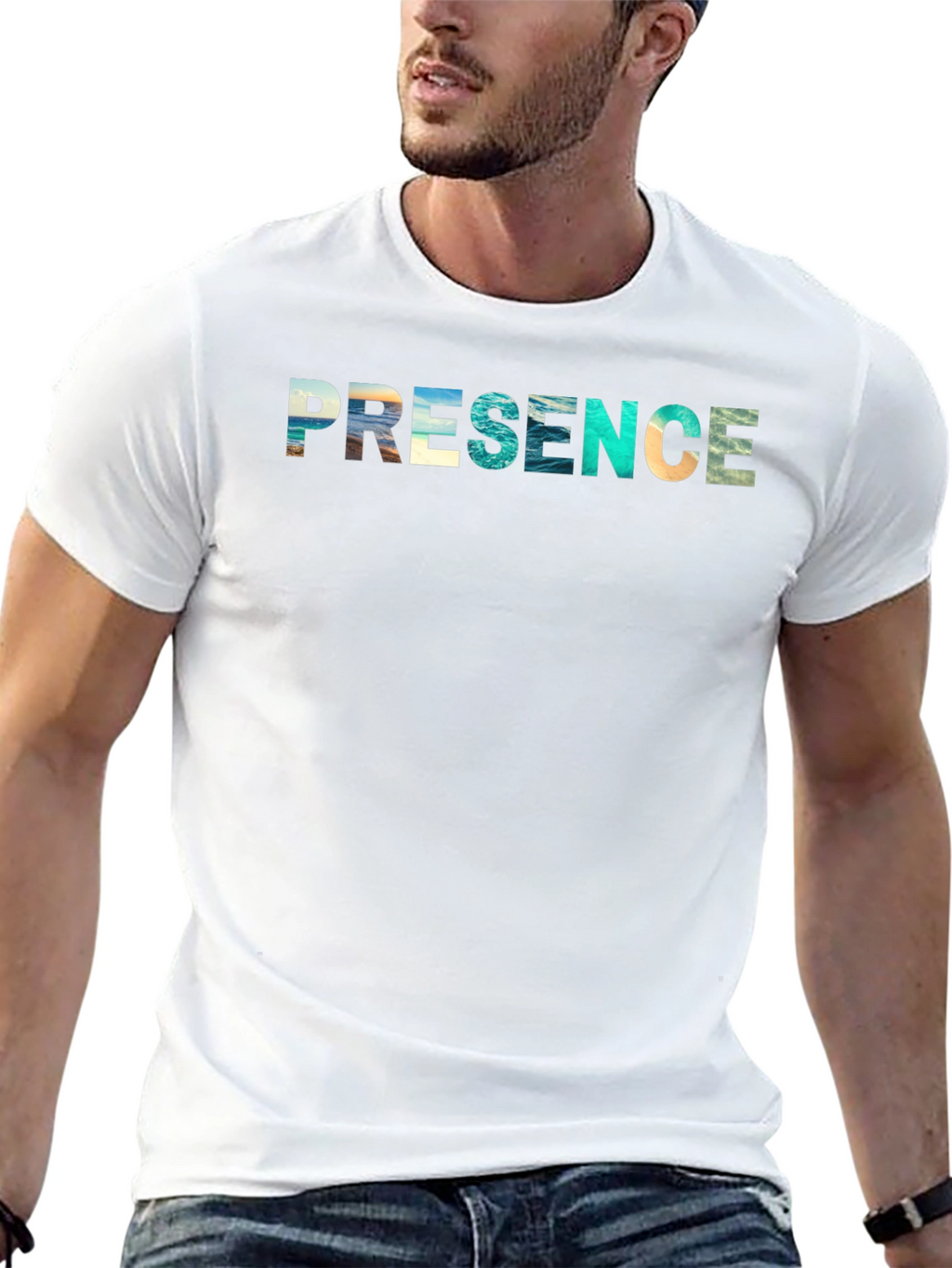 Presence Graphic Tee - Black Cotton Blend Shirt