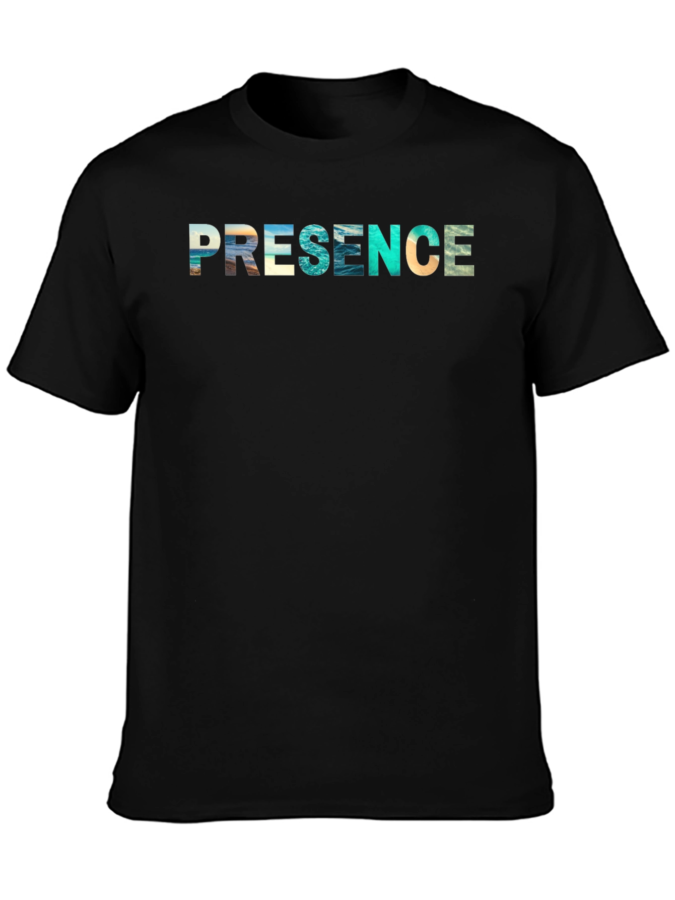 Presence Graphic Tee - Black Cotton Blend Shirt