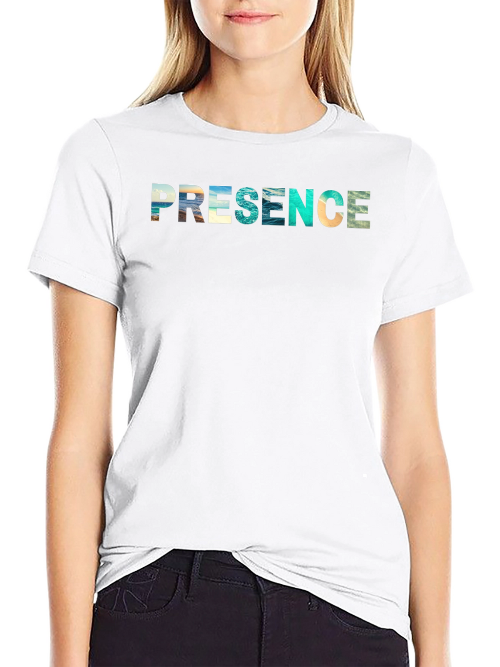 Presence Graphic Tee - Black Cotton Blend Shirt