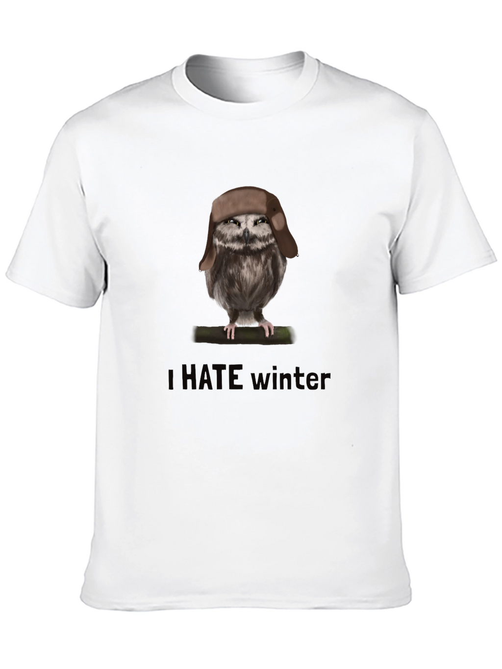 I Hate Winter Owl T-Shirt Funny Graphic Tee