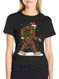 Festive Bigfoot Christmas T-Shirt