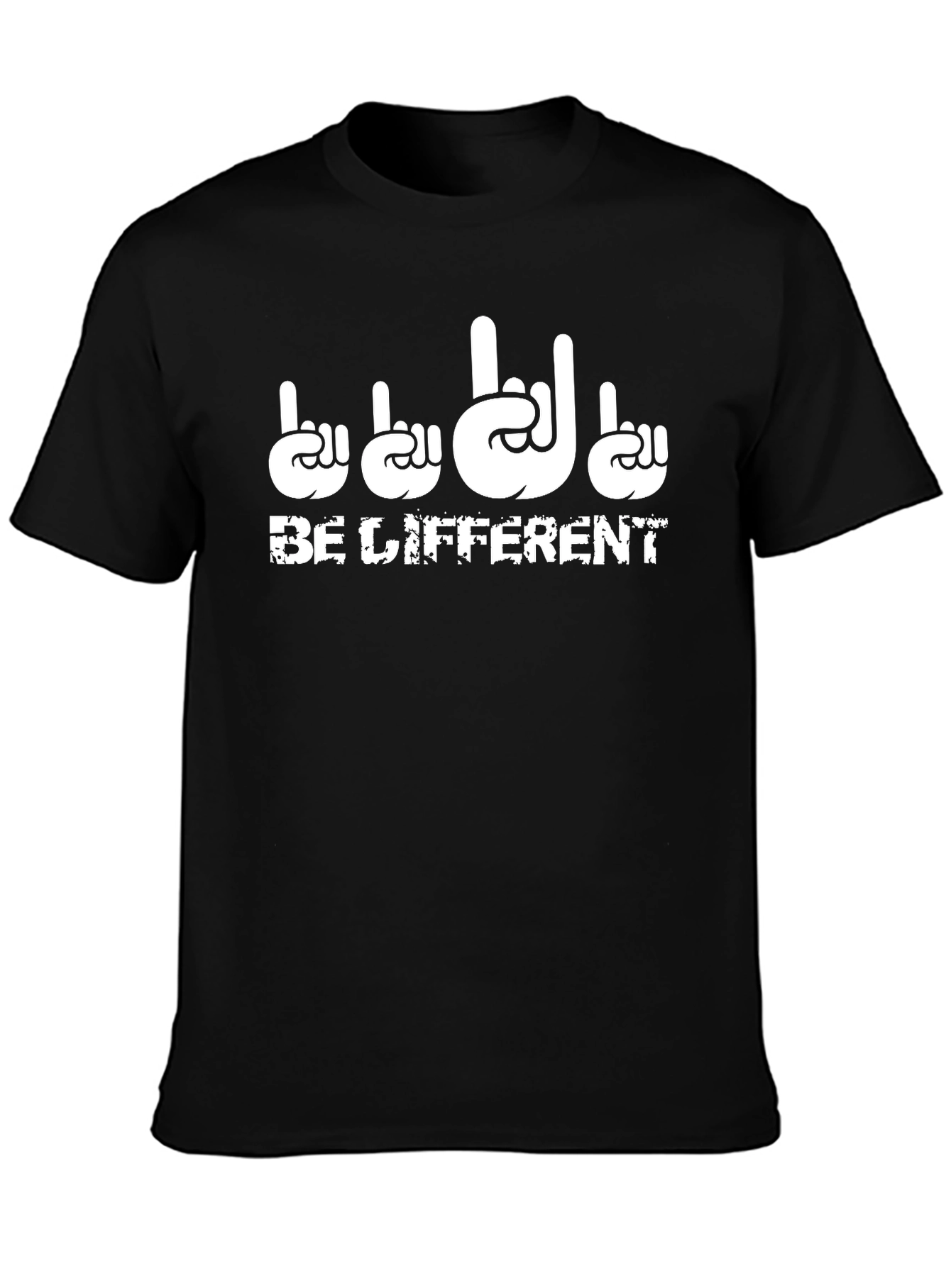 Be Different Sign Language Black T-Shirt