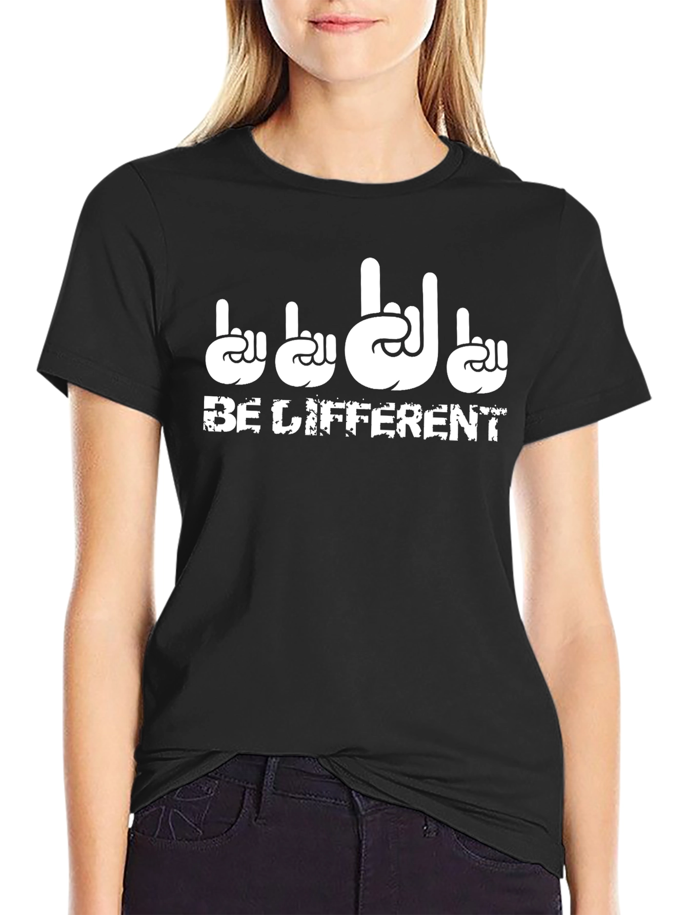Be Different Sign Language Black T-Shirt