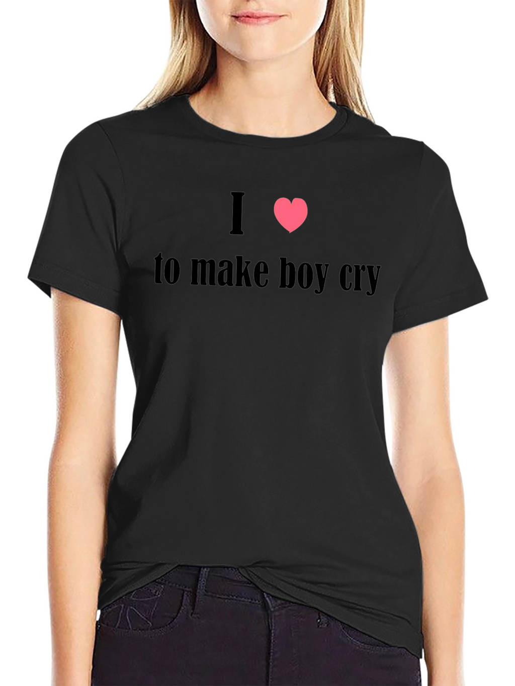 I Heart to Make Boy Cry Black T-Shirt