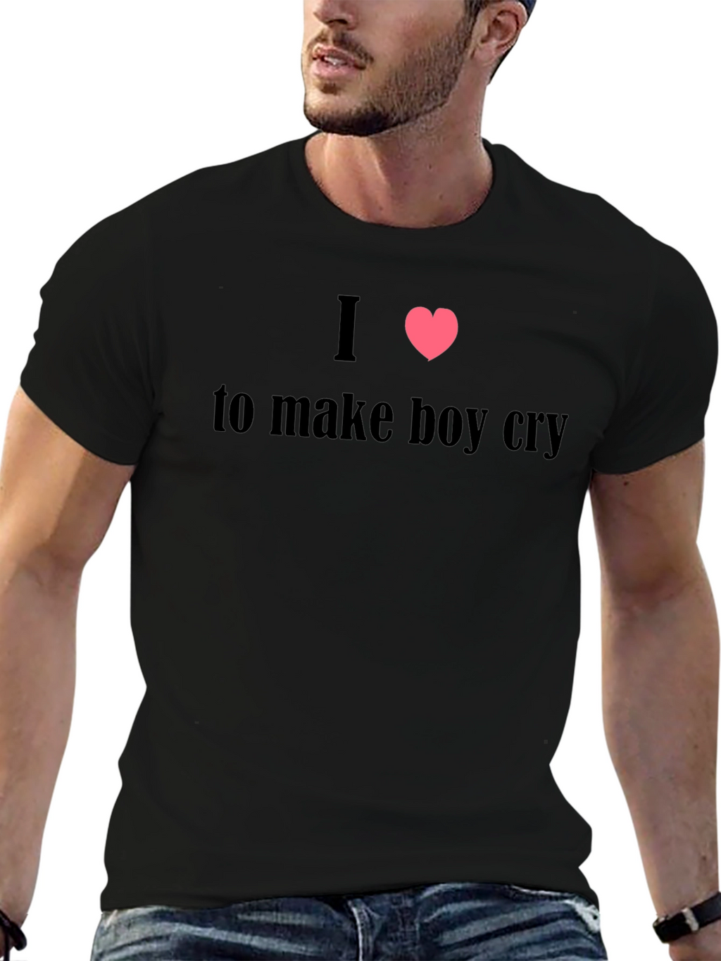 I Heart to Make Boy Cry Black T-Shirt