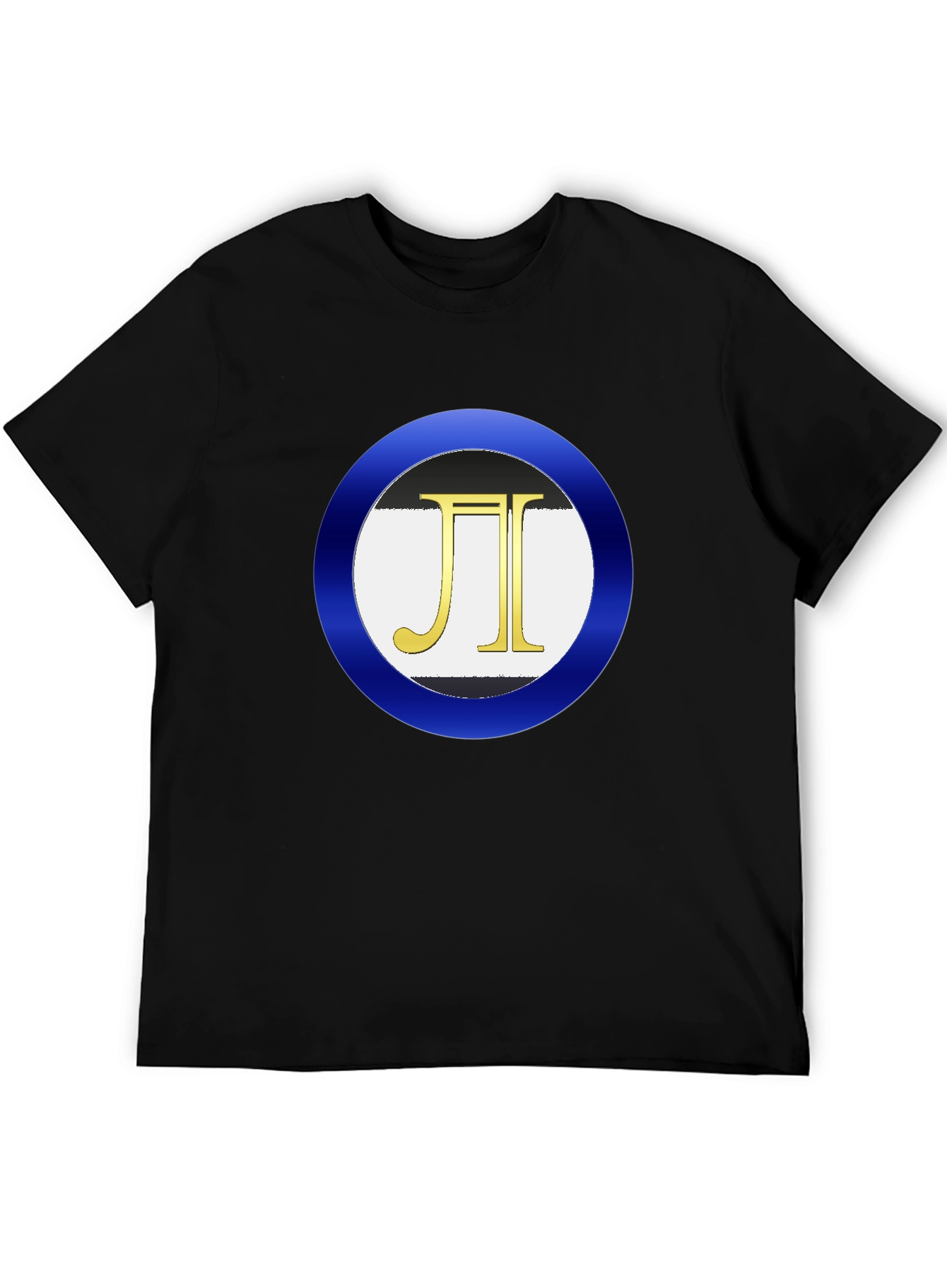 Mens Black T-Shirt with Circle Logo