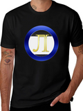 Mens Black T-Shirt with Circle Logo
