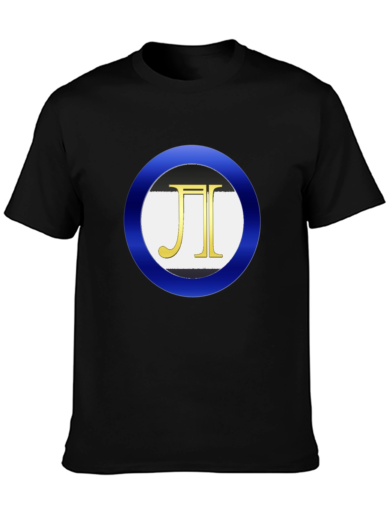 Mens Black T-Shirt with Circle Logo